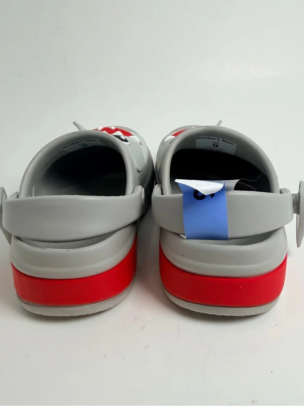 Kids Shark Water Clogs in Light Gray - Playful Shark Face
